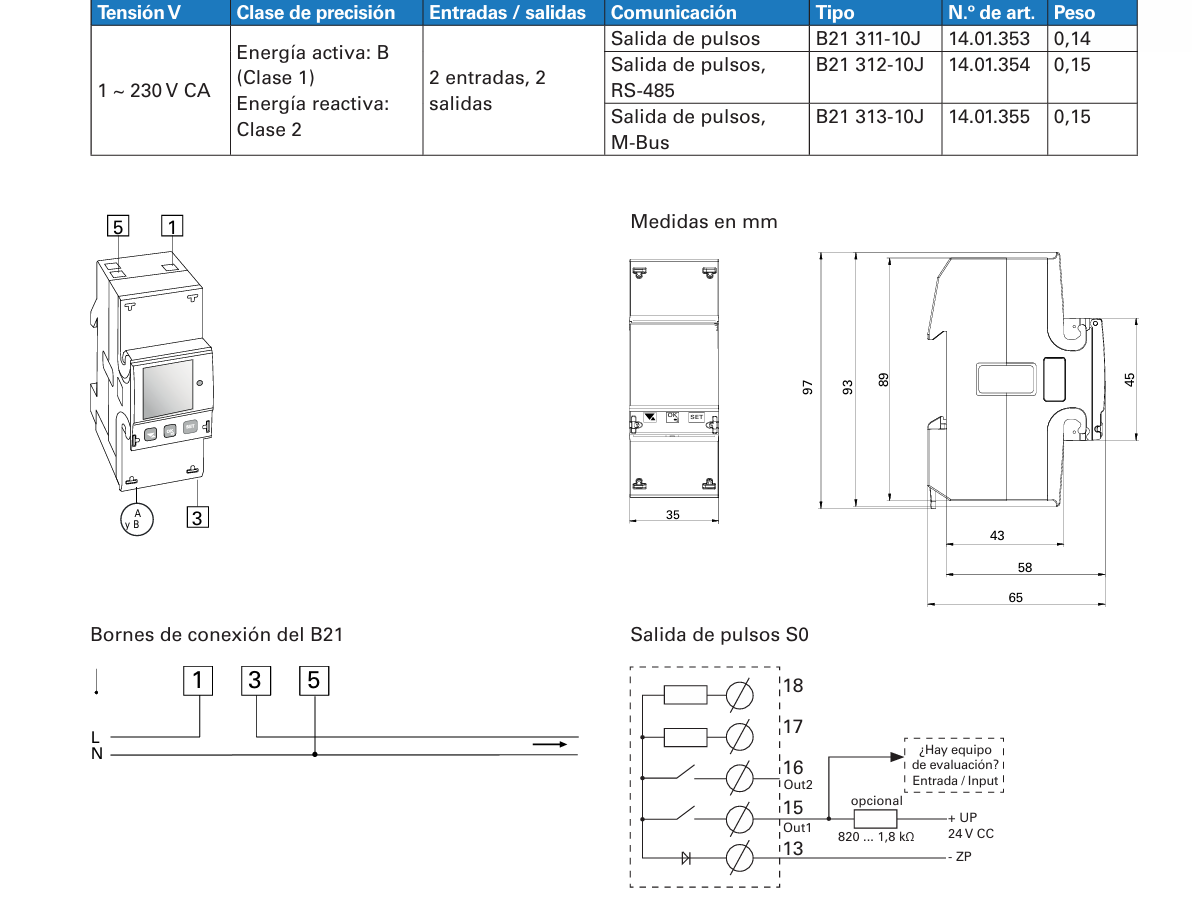 instrucciones Medidor monofasico janitza B21 65A instrucciones Medidor monofasico janitza B21 65A
