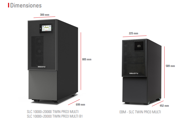 Dimensiones SLC PRO3 MULTI 10 20KVA
